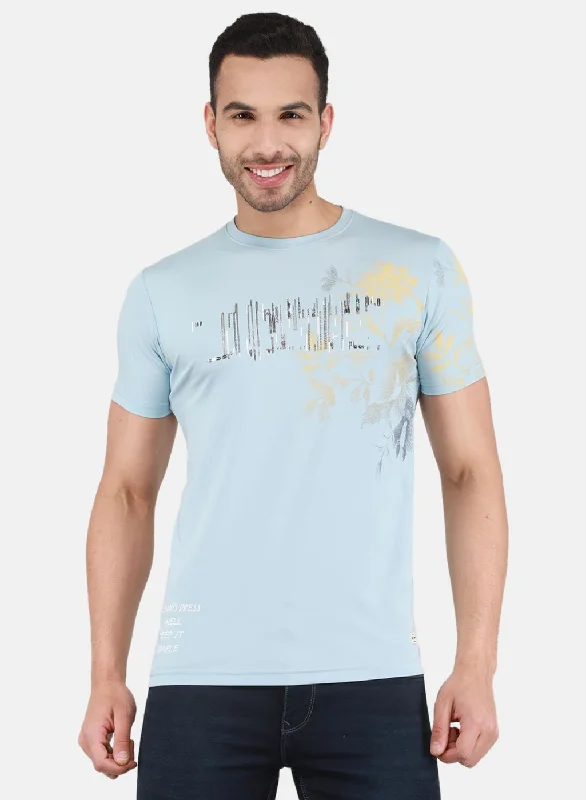 Men Blue Printed T-Shirt